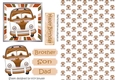 BUILD A CARD Brown Toony Campervan in stripe frame A5 Card Front