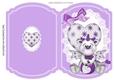 Cute Dragon with heart on lace lilac cut and fold A5