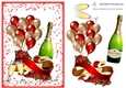 Made with love, balloons, hearts, roses and champagne for two (ANNIVERSARY) A5