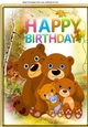 A lovely family of bears in the woodland A4