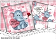 Cute little Ele with heart for (MOTHERS DAY) with red rose 8x8 mini kit