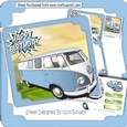 Light Blue Campervan in the meadows 8x8 mini kit