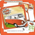 Orange Campervan in the meadows 8x8 mini kit