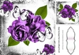 pretty lilac rose with white butterflies in black/white mono frame 8x8