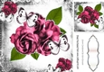 pretty rose pink with white butterflies in black/white mono frame 8x8