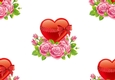 Hearts and pink roses backing paper (canvas)