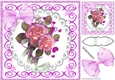 pretty lilac flowers on lace in scroll frame 8x8