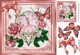 Pretty peach roses with pretty ornate clock and butterflies 8x8