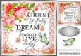 Cherish the day! with sentiment, butterflies card front 8x8