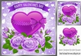 Purple Heart with purple roses 8x8