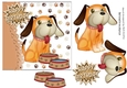 cute cartoon dog with his bowls of food looking very hungry 5x5
