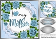 I Love my Mother with pretty blue roses on lace 8x8