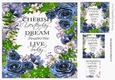 Pretty blue rose frame to cherish card front