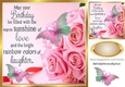 Pretty pink roses for the birthday girl with butterflies 8x8