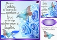 Pretty blue roses for the birthday girl with butterflies 8x8