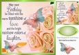 Pretty peach roses for the birthday girl with butterflies 8x8