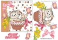 cute kitty in basket with daffodils and butterflies 5x5