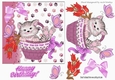 cute kitty in basket with daffodils and purple butterflies 5x5