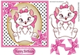 Cute little kitty in polkadot with pink bows 7x7