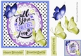 All you need is love, pretty card front with lace and butterflies 7x7 (2)