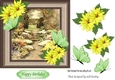 Pretty garden in a frame with yellow flowers 7x7