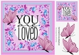 YOU ARE LOVED! in pretty floral frame with pink butterflies 8x8