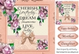pretty roses with peach bow with sentiment card front 8x8
