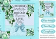 pretty roses with turq bow with sentiment card front 8x8