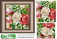 Pretty garden roses in frame with pyramids 7x7