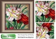 Pretty garden red/white flowers in frame with pyramids 7x7