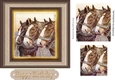 Three lovely shire horses in frame 7x7 with pyramids