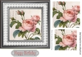 pretty pink roses in frame with lace and pyramids 7x7