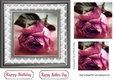 Pretty pink rose in pyramids with lace 7x7 frame