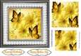 pretty yellow sunflowers with butterflies in lace 7x7 frame pyramids
