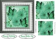 pretty shades of blue sunflowers with butterflies in lace 7x7 frame pyramids