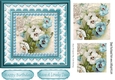 Pretty blue pansies with pearls lace in 7x7 frame with pyramids