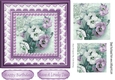Pretty lilac pansies with pearls lace in 7x7 frame with pyramids