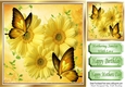 pretty yellow sunflowers with butterflies 8x8