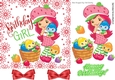 Birthday Girl, (red) With her basket of toony strawberries 7x7