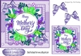 Pretty tropical flowers for mum with purple bows 7x7
