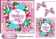 Pretty tropical flowers for mum with pink bows 7x7