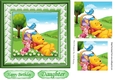 time to snooze with pooh bear and piglet (green) pyramids 7x7 frame