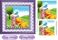 time to snooze with pooh bear and piglet (purple) pyramids 7x7 frame