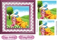 time to snooze with pooh bear and piglet (pink) pyramids 7x7 frame