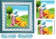 time to snooze with pooh bear and piglet (blue) pyramids 7x7 frame