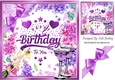 Cocktails for the birthday girl with purple bow 8x8