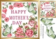 Lovely roses with butterflies card front for mum 8x8