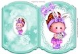 Cute little Pummy Doll with purple bow bracket card