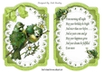 Pretty birds on a branch with green bow on lace, card front and insert