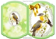 pretty yellow birds on a branch with lace bracket card